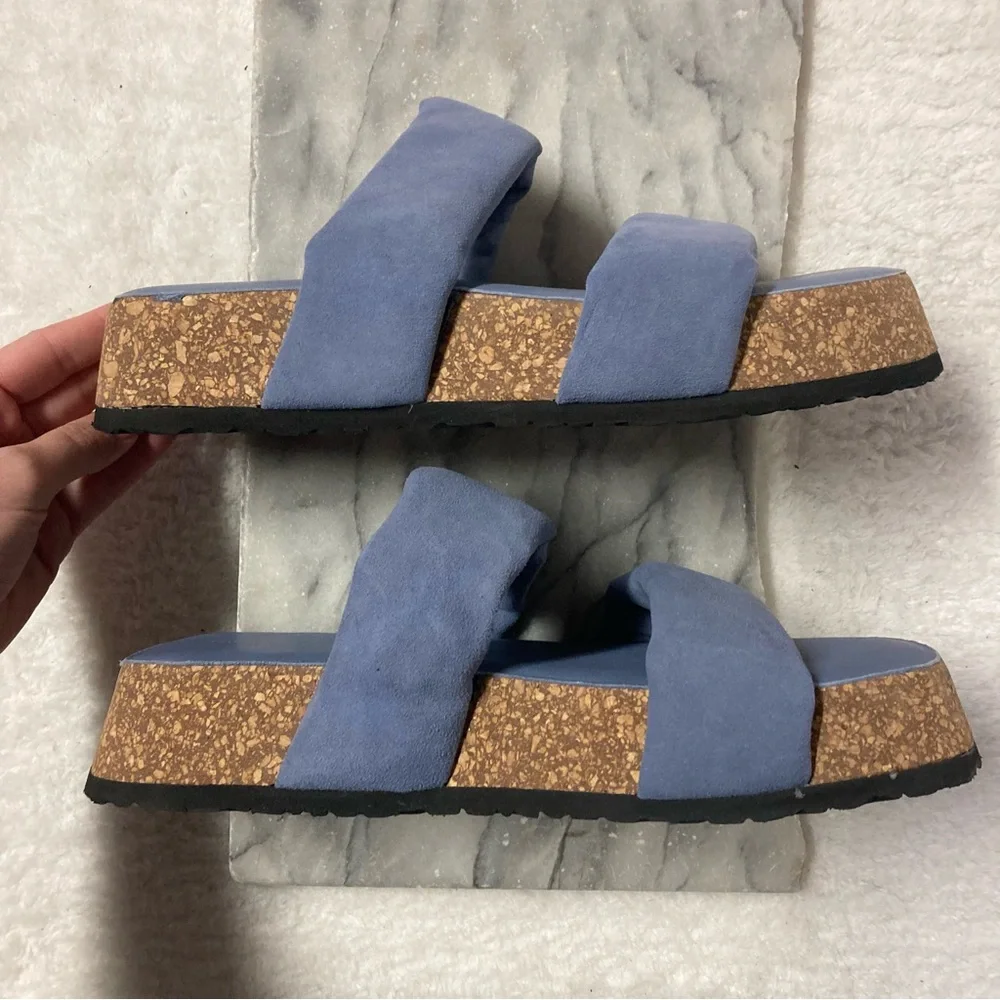 Free People Fairmont Platform Sandals Size 9 Blue New - Picture 6 of 11